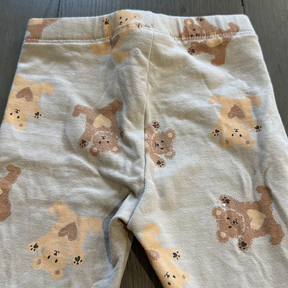 Zara 18-24 Months Teddy Bear Print Fleece-Lined Leggings Pants - Picture 6 of 6